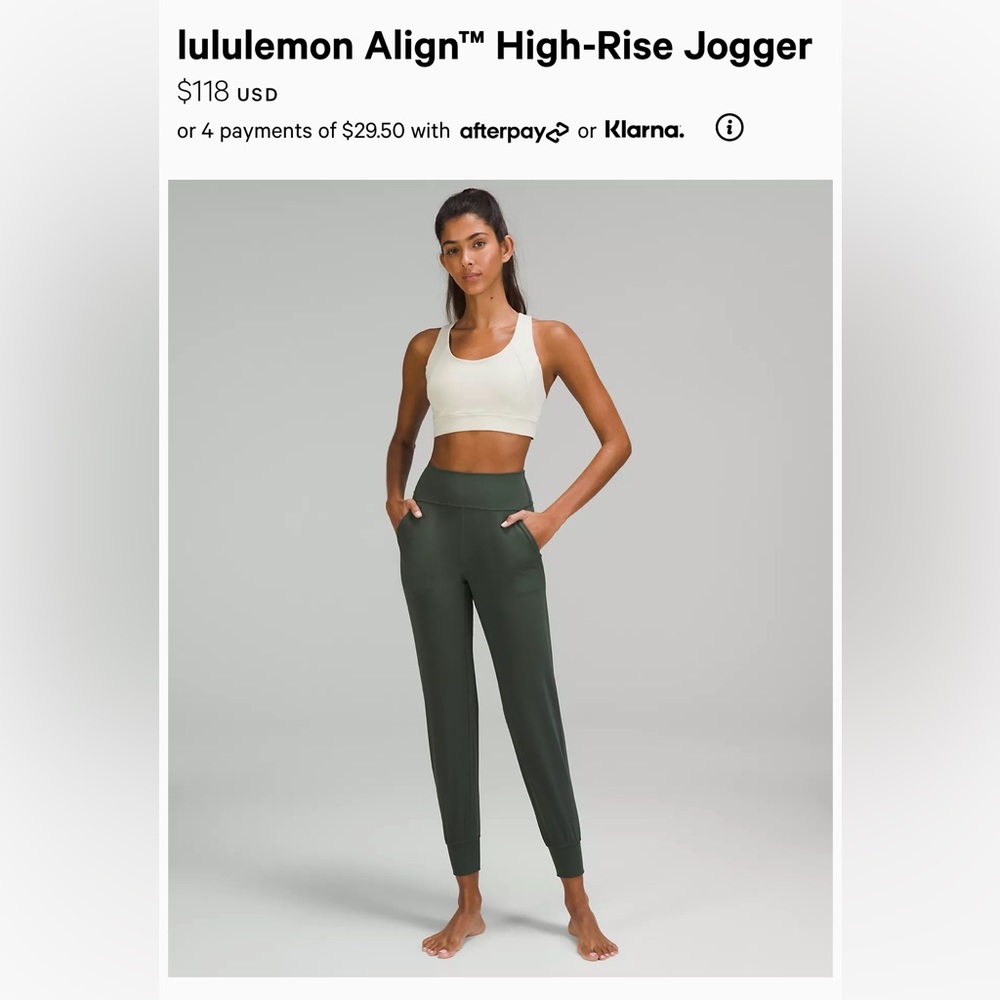 NWT SIZE 4 LULULEMON ALIGN JOGGERS IN DEEP SPRUCE